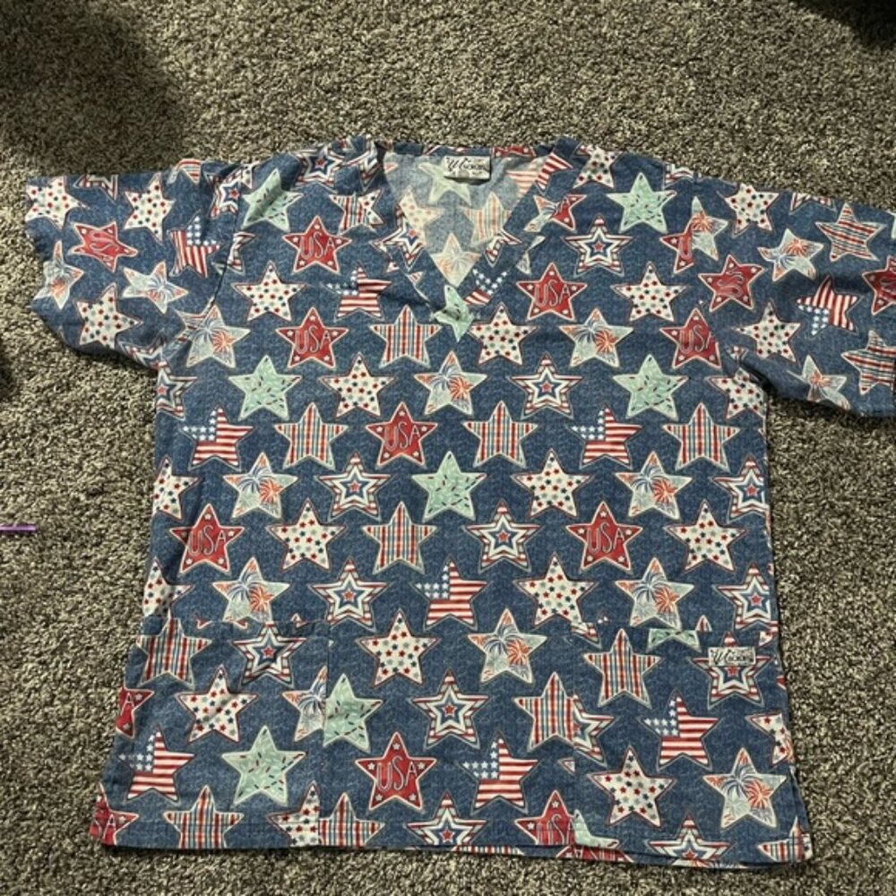 Fourth Of July Scrub Top